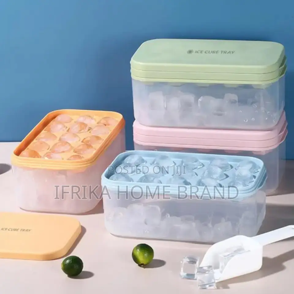 Ice Box 1 Set Ice Cube Tray With Lid Transparent Box