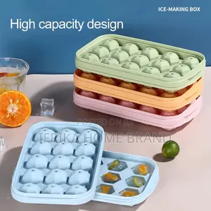Ice Box 1 Set Ice Cube Tray With Lid Transparent Box