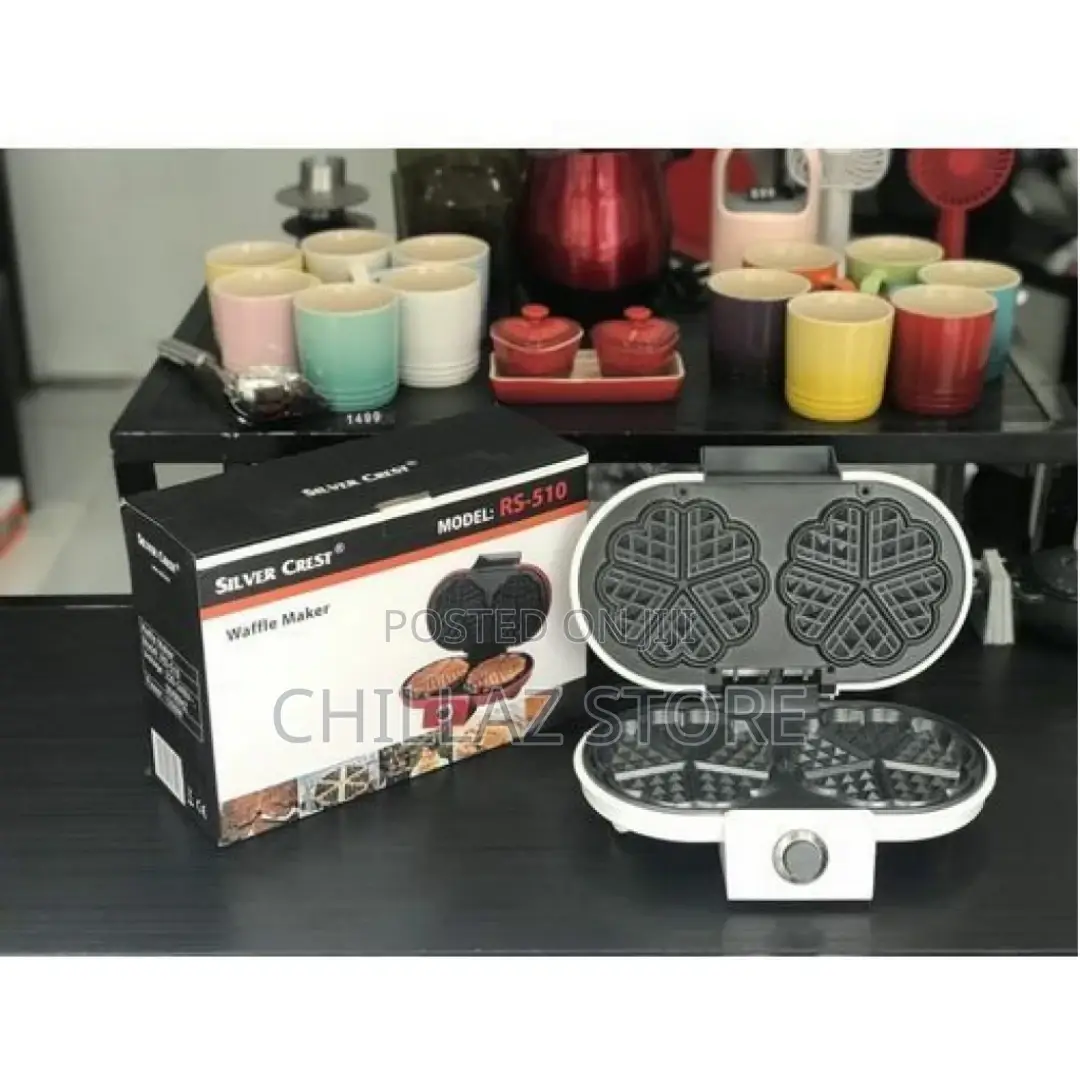 Silver Crest Double Waffle Maker With Mini Heart-