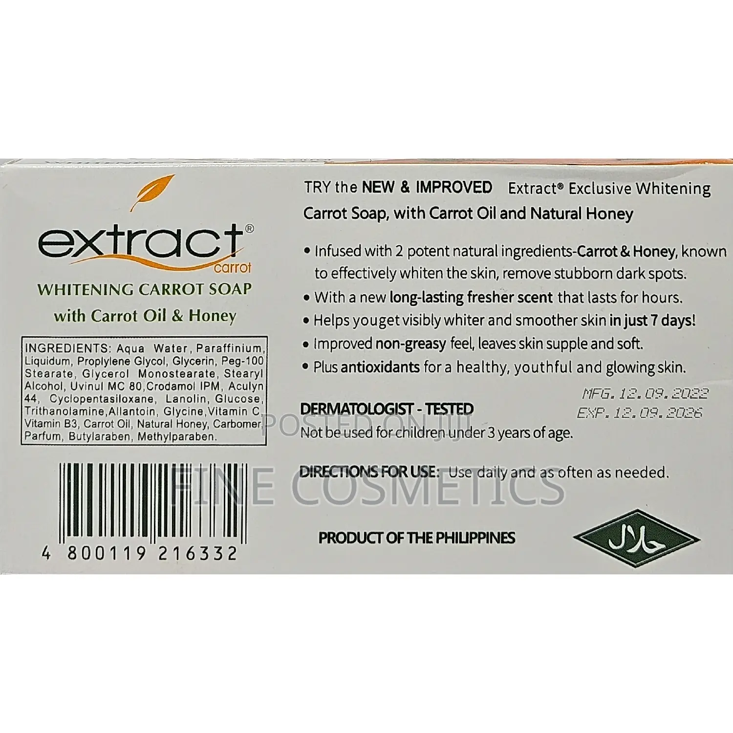 EXTRACT SOAP | New Advanced Whitening Soap With Carrot+Honey