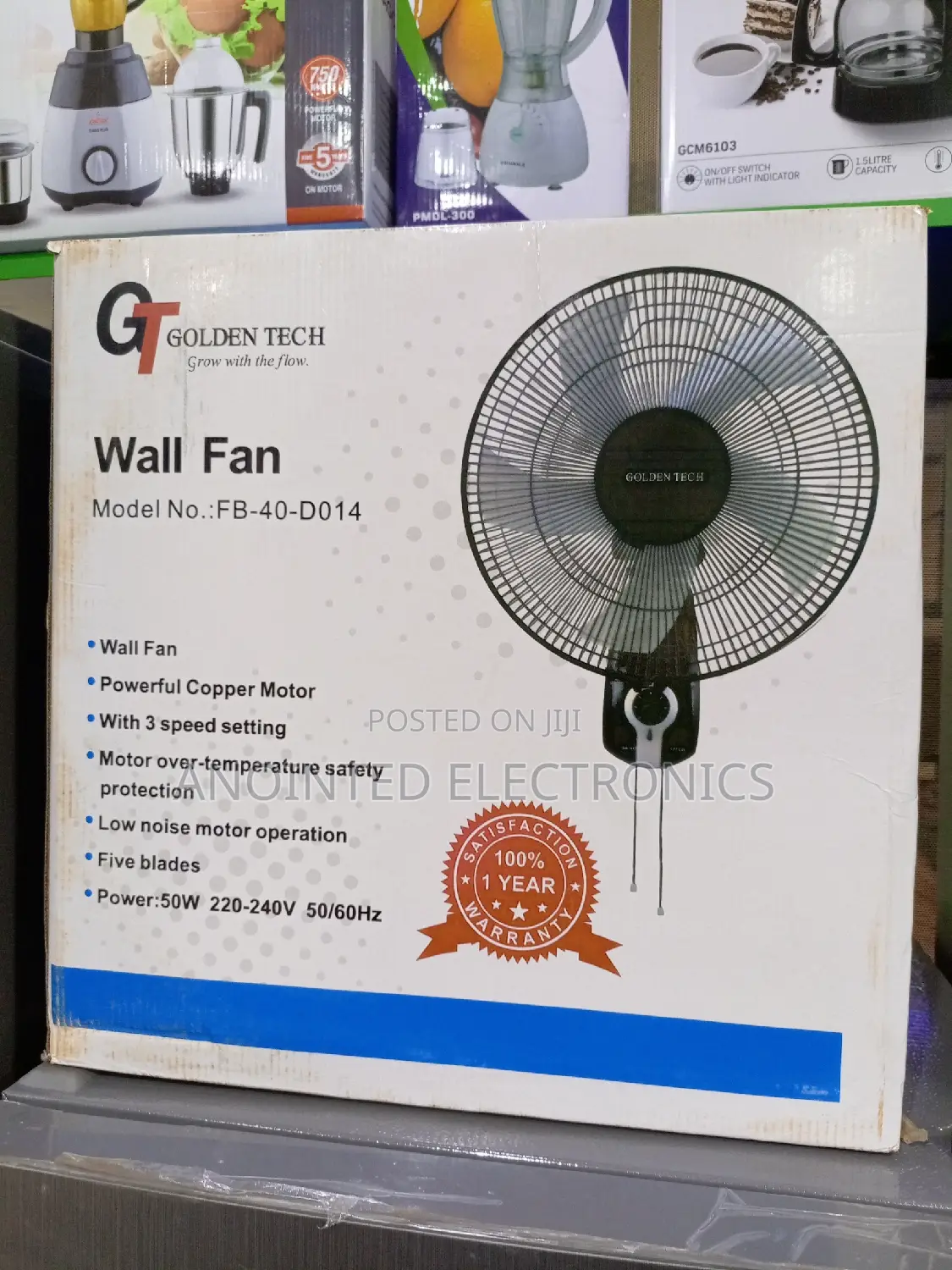 Golden Tech Wall Fans Black