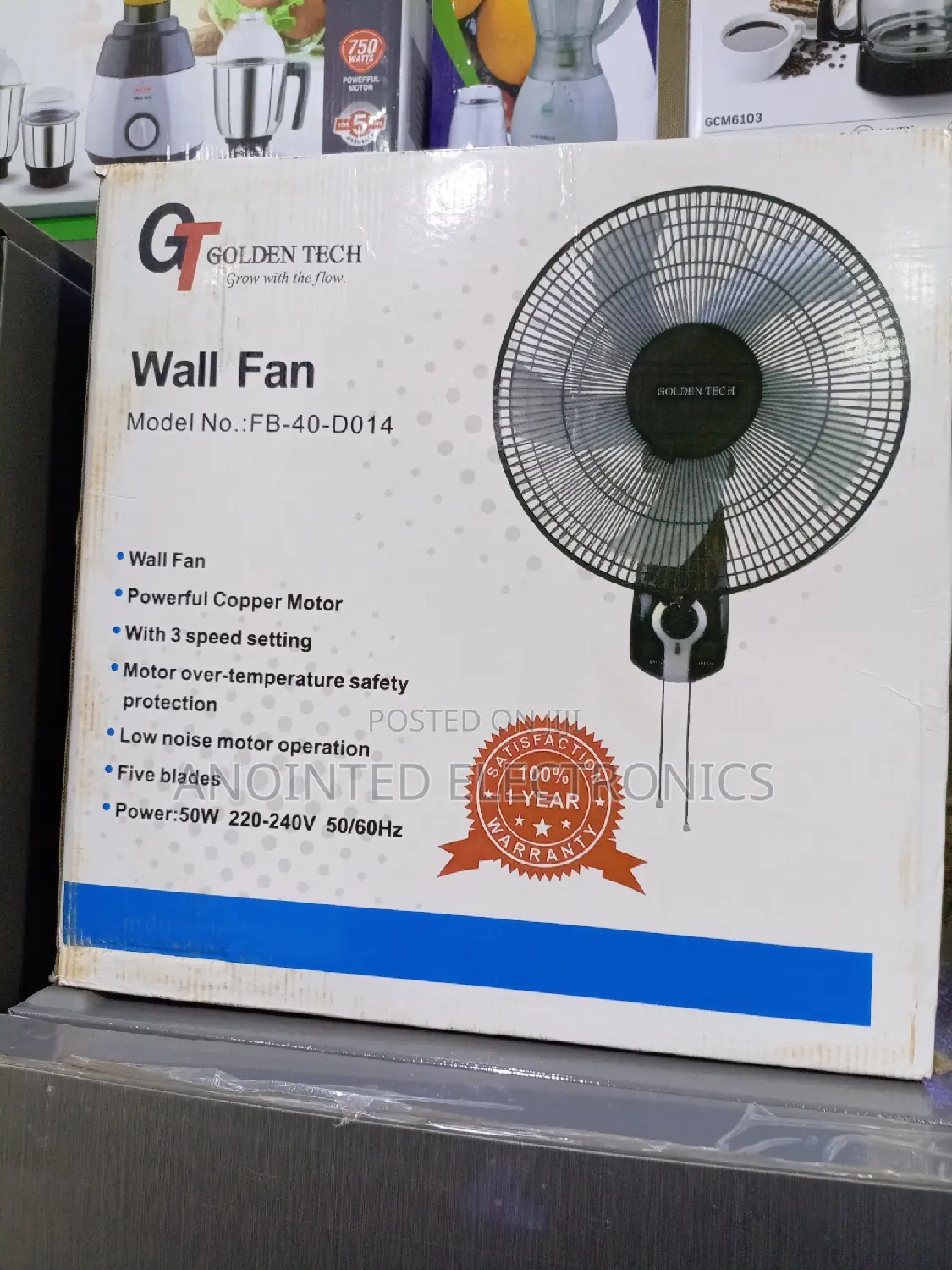 Golden Tech Wall Fans Black