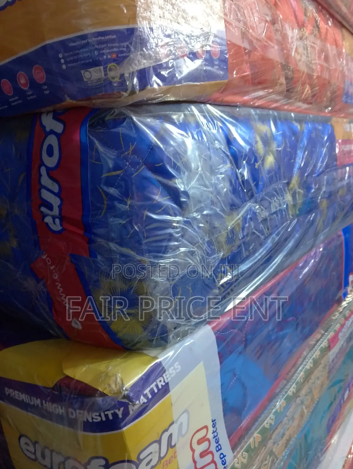 Eurofoam Quilted Density Mattress.6*6*12inches.( Blue)