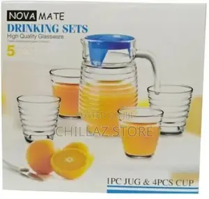 Beautiful 4 Short Glasses With a Quality Jug