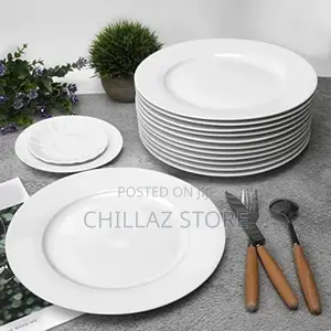 12-Piece Porcelain Salad, Dessert Dinner Serving Plates