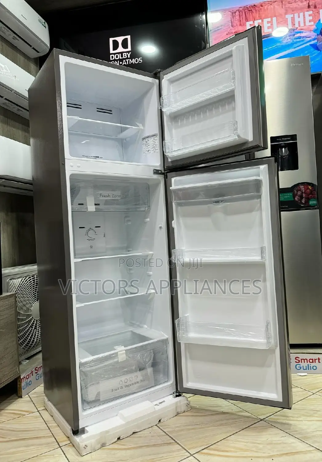 Hisense 419L Double Door Frost Free Refrigerator (Silver )