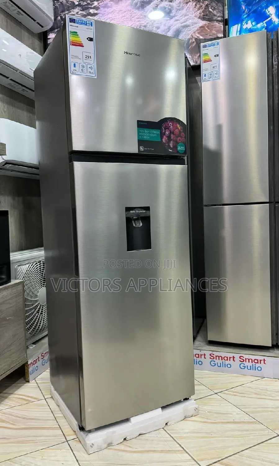 Hisense 419L Double Door Frost Free Refrigerator (Silver )