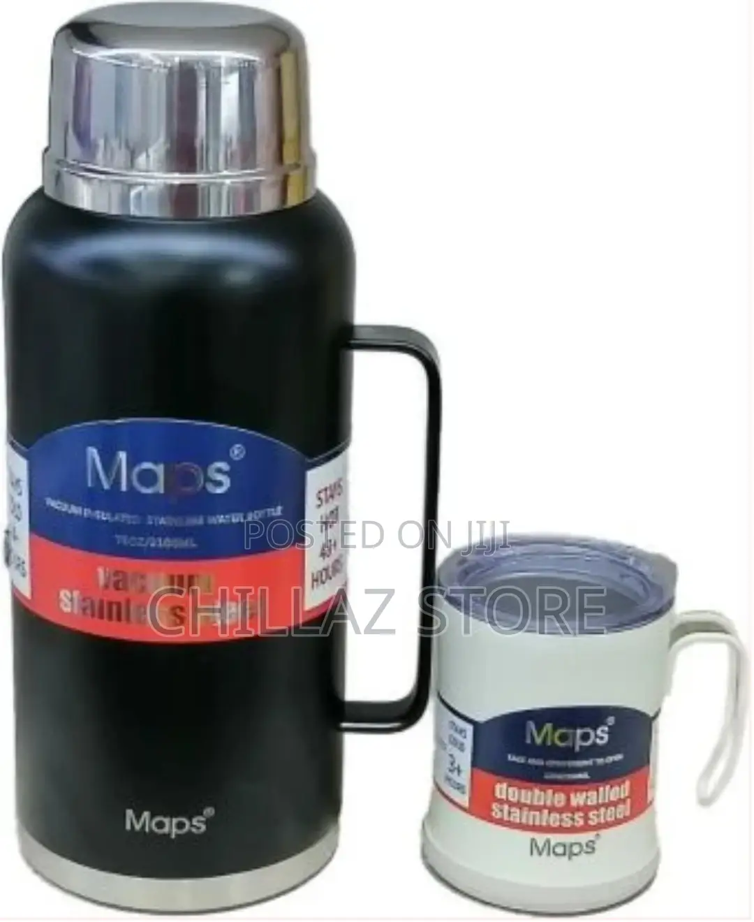 Maps 2100ml Vacuum Flask Desk Cup Outdoor Thermos Portable