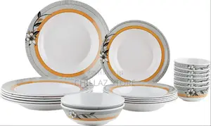 Royalford 20 PCS Melamine Ware Dinner Set, White