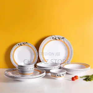 Royalford 20 PCS Melamine Ware Dinner Set, White