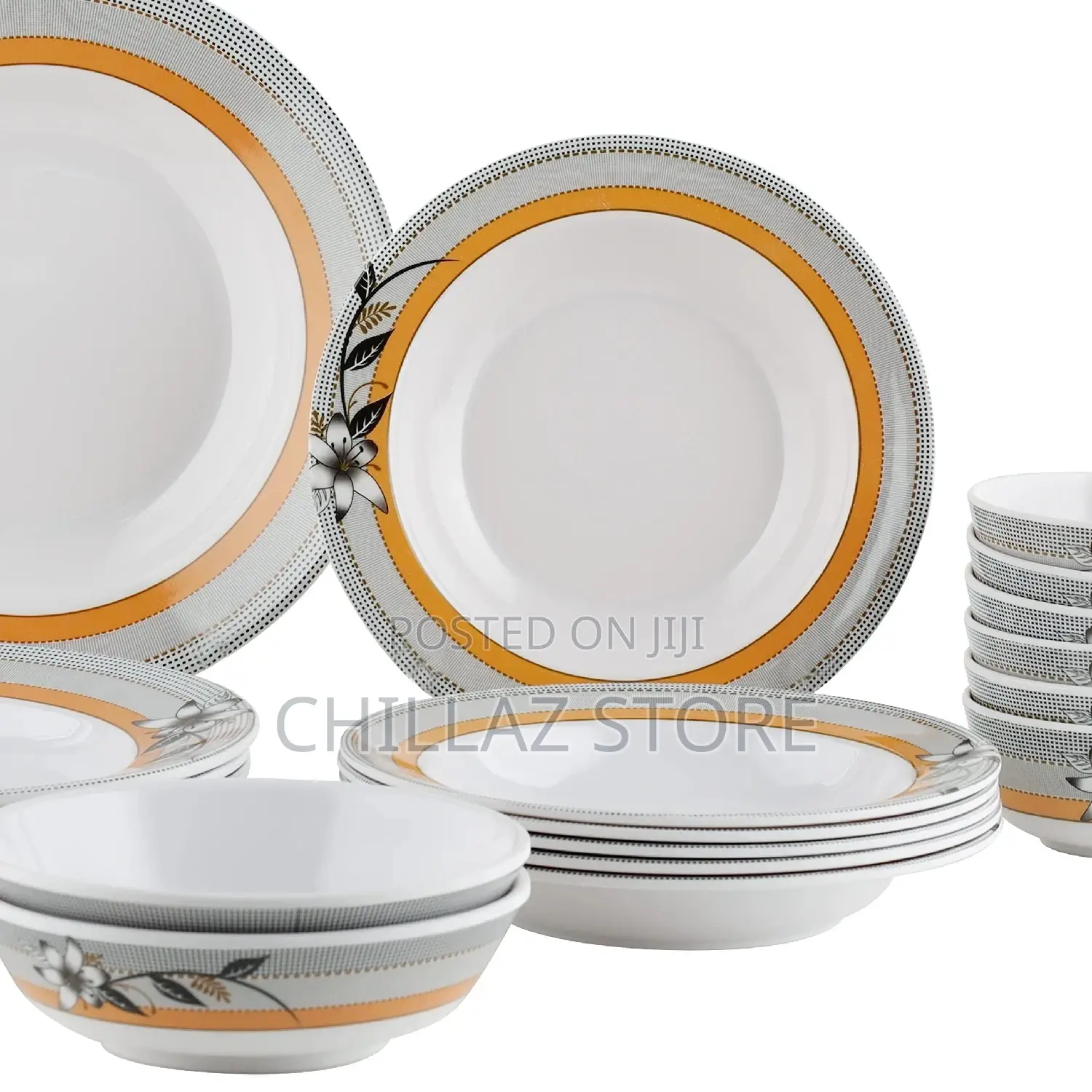 Royalford 20 PCS Melamine Ware Dinner Set, White