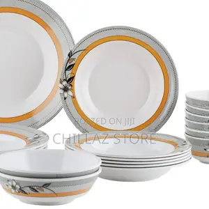 Royalford 20 PCS Melamine Ware Dinner Set, White