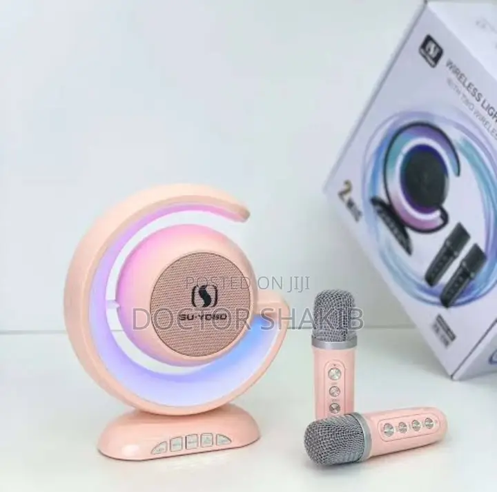 Wireless Light Show Speaker With 2 Wireless Microphones