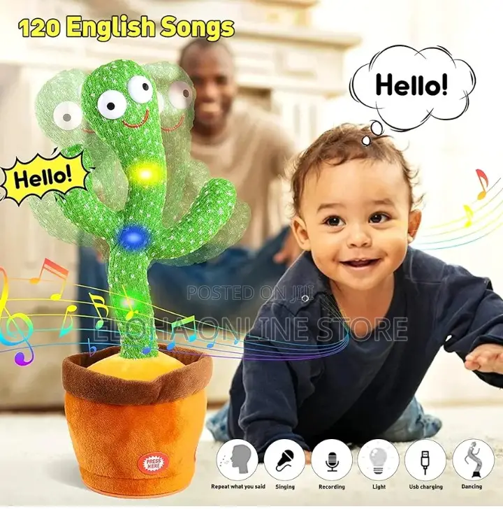 Baby Mimicking Talking and Singing Cactus
