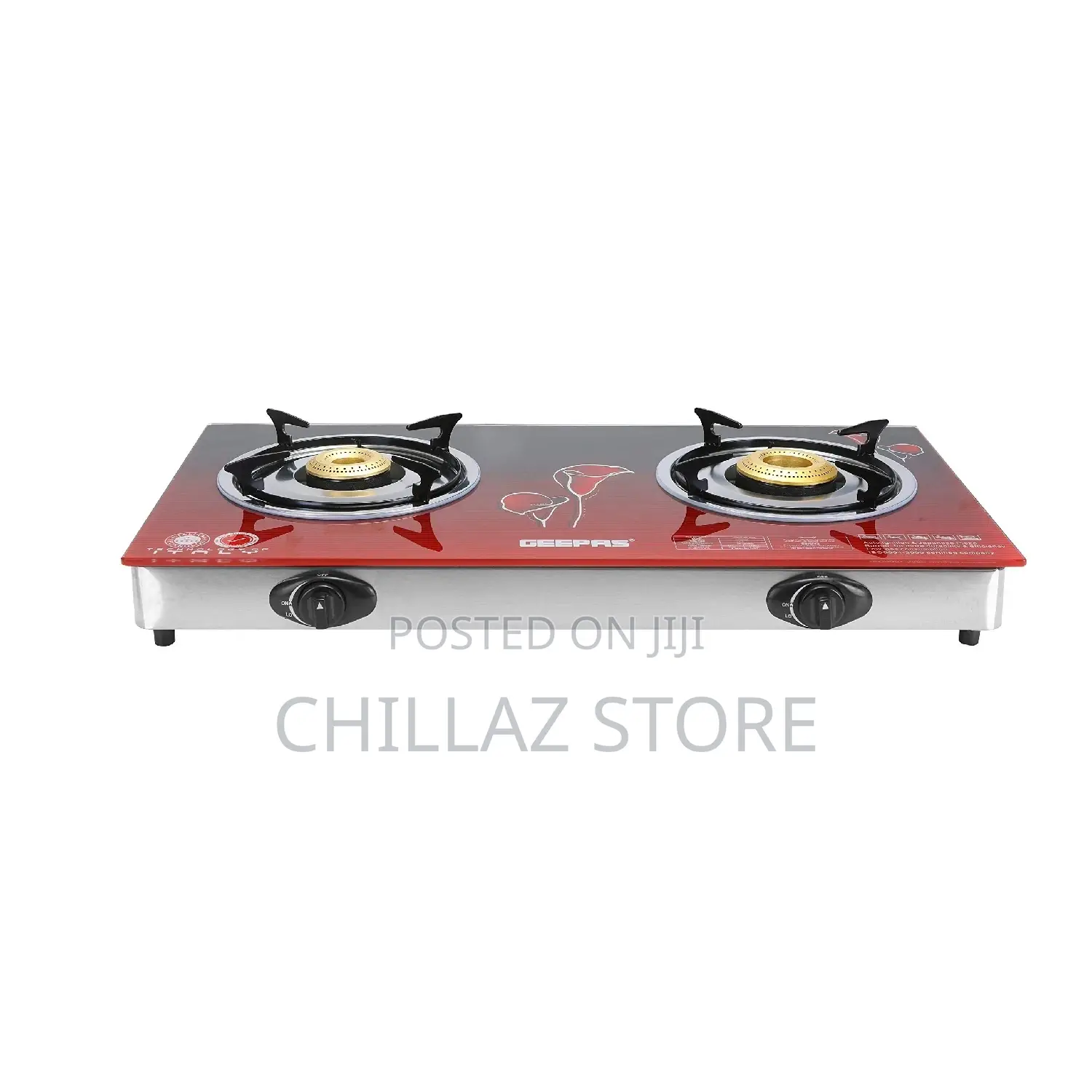 Geepas GK5602 Tempered Glass Double Burner Gas