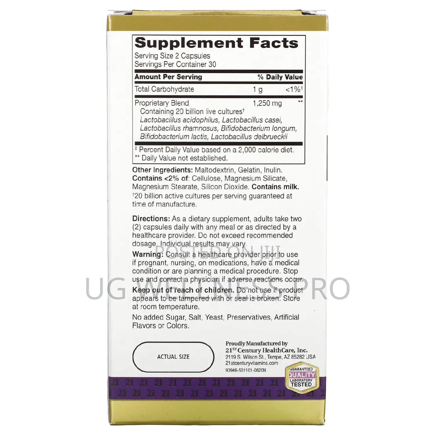 21st Century, Ultra Potency Advanced Probiotic, 60 Capsules