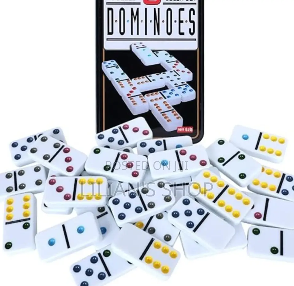 28pcs Double 6 Colour Dot Dominoes