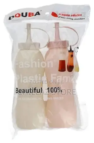 2 PCS Plastic Squeeze Dispenser Vinegar Oil Bottles