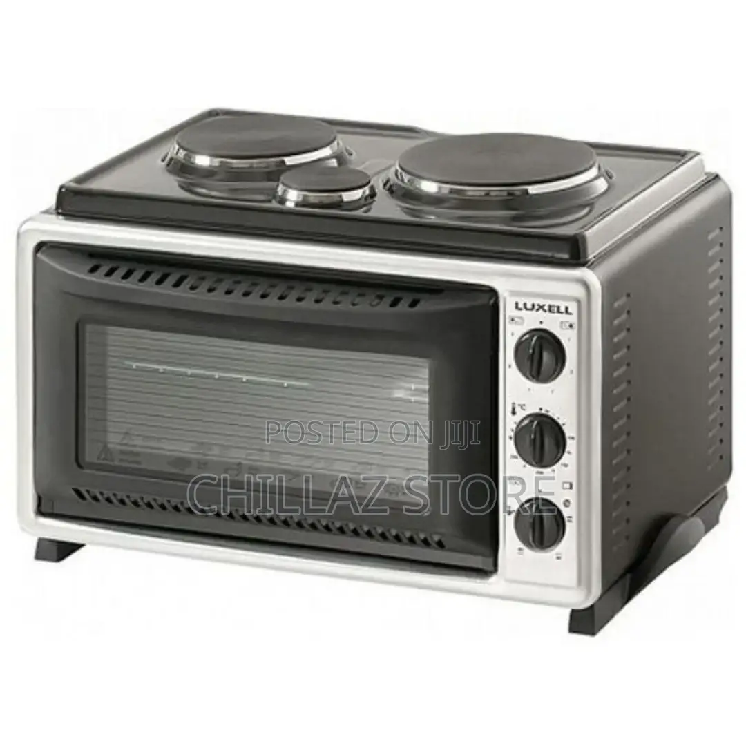 Luxell 39L Electric Oven Cooker Grill With 3 Hot Plates