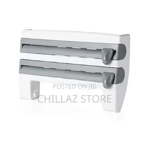 4 in 1 Cling Film, Paper Towel and Foil Storage Rack Cutter