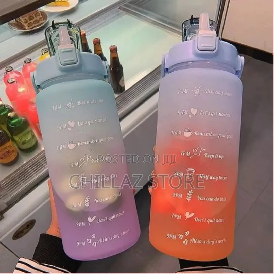 2L Time Marked Fitness Jug Outdoor Frosted Water Bottle