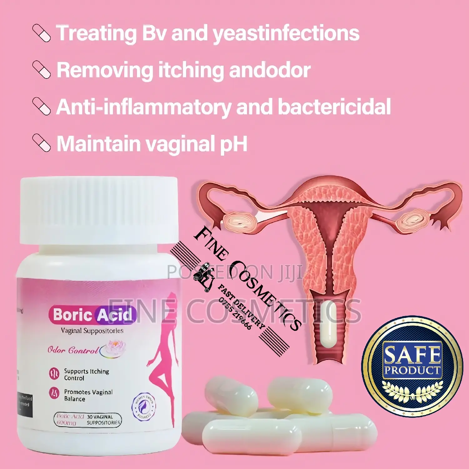 BORIC | Female Feminine Pills | Vaginal Ordor Control Acid