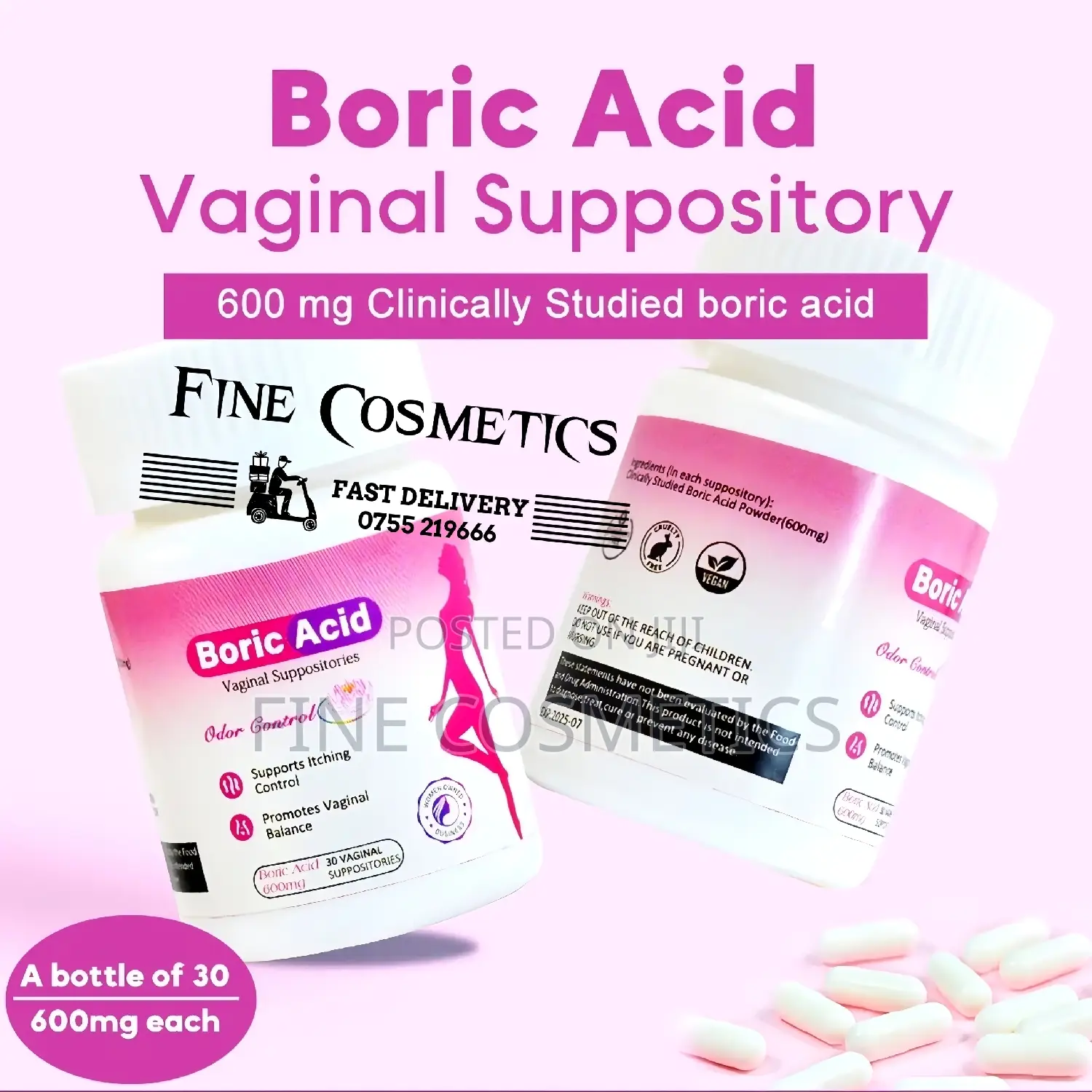 BORIC | Female Feminine Pills | Vaginal Ordor Control Acid