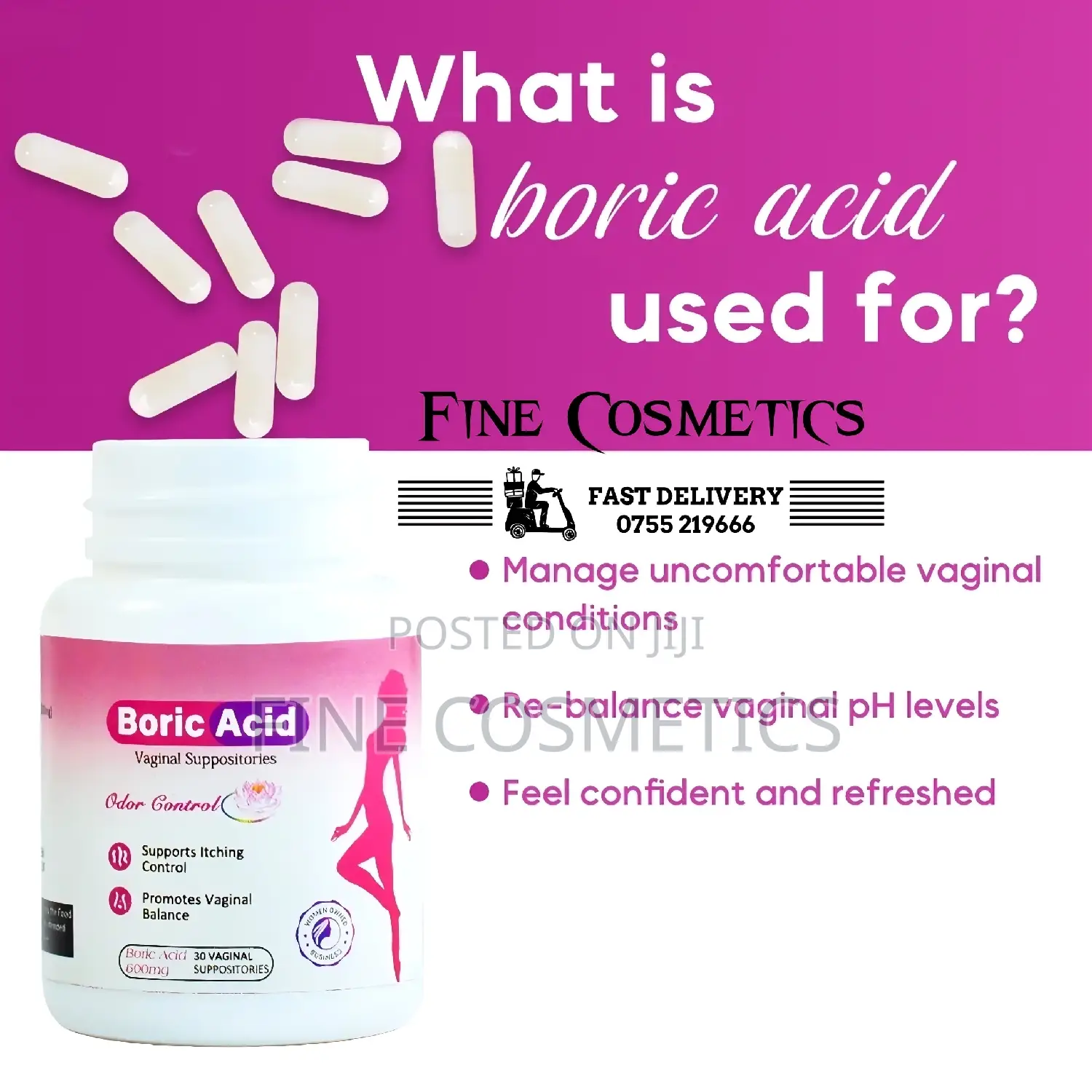 BORIC | Female Feminine Pills | Vaginal Ordor Control Acid