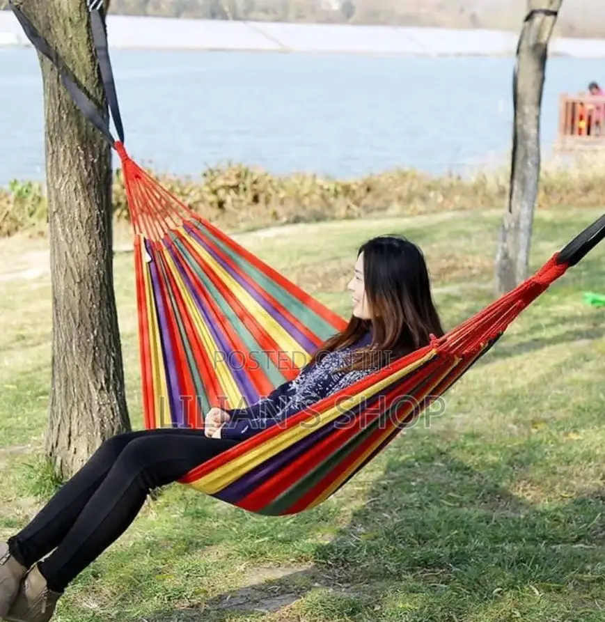 Camping Hammock Thickened Canvas Fabric Single Hammock