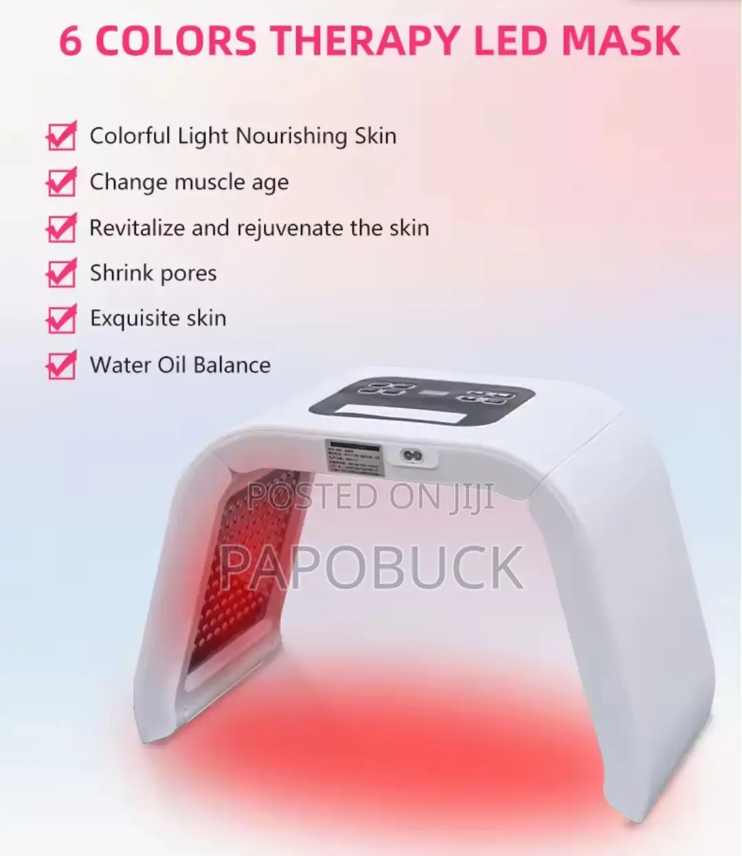 6 Colors PDT Led Facial Mask