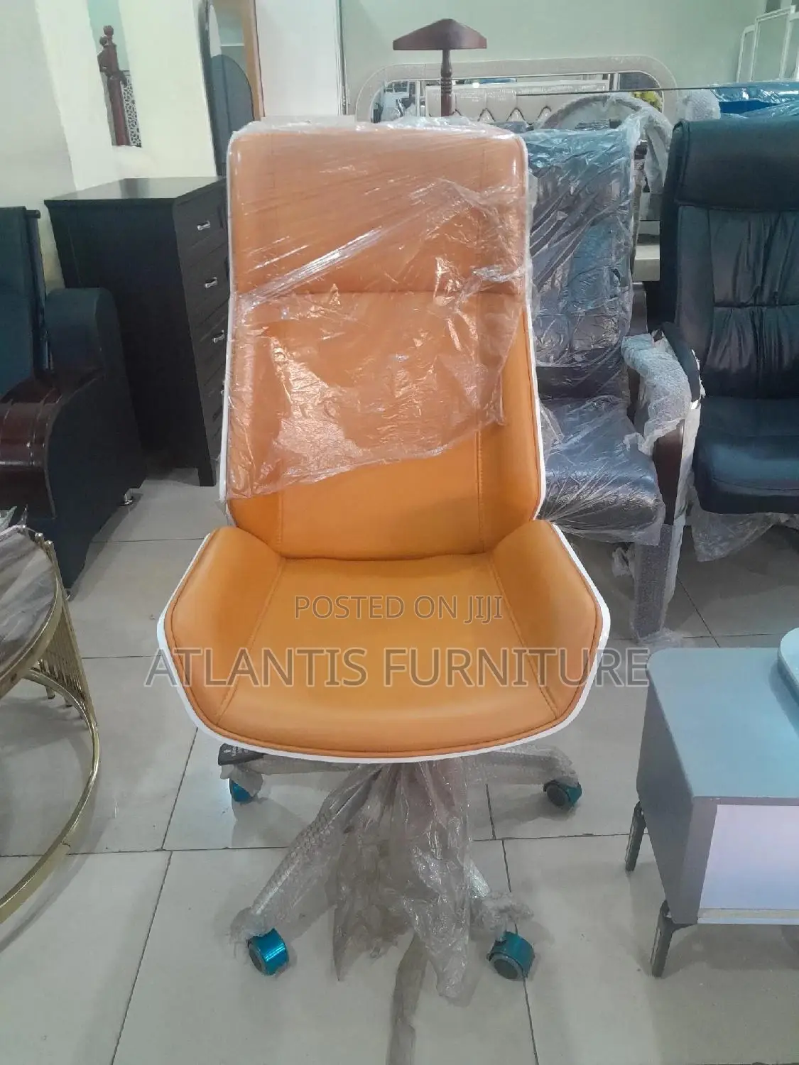 Orange and White Executive Office Chair.
