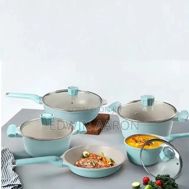 5pcs Non-Stick Cooking /Serving Dishes With Glass Lids