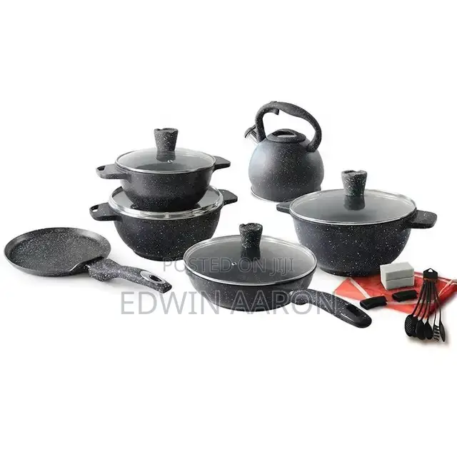 6pcs Die Cast Non-Stick Cooking Pans With Kettle