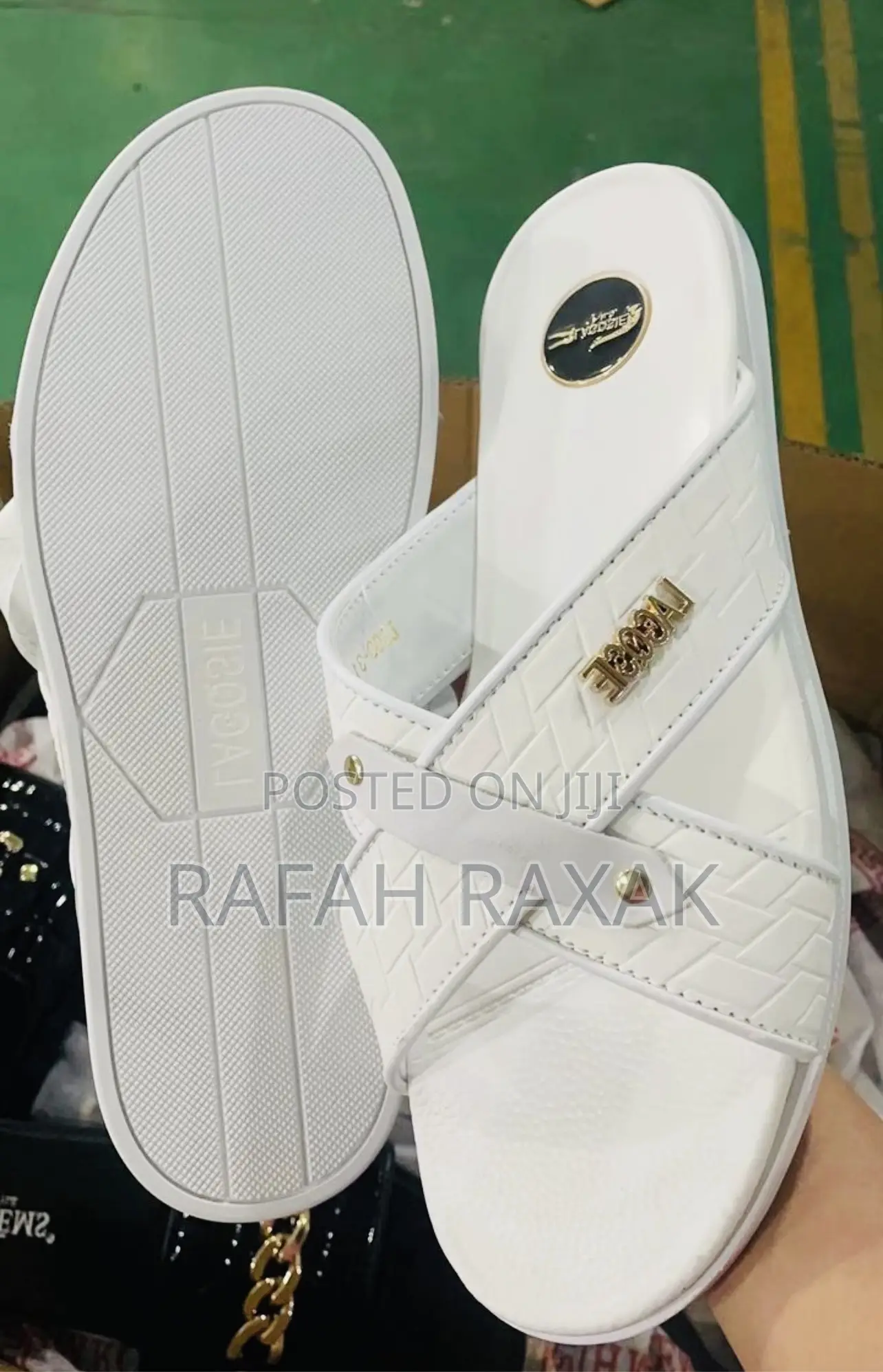 Original White Lacoste Cross Men’S Sandals