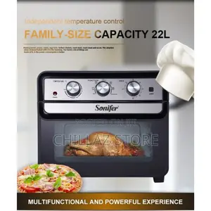 Sonifer 2-in-1 Toaster Air Fryer Oven 22L, Black