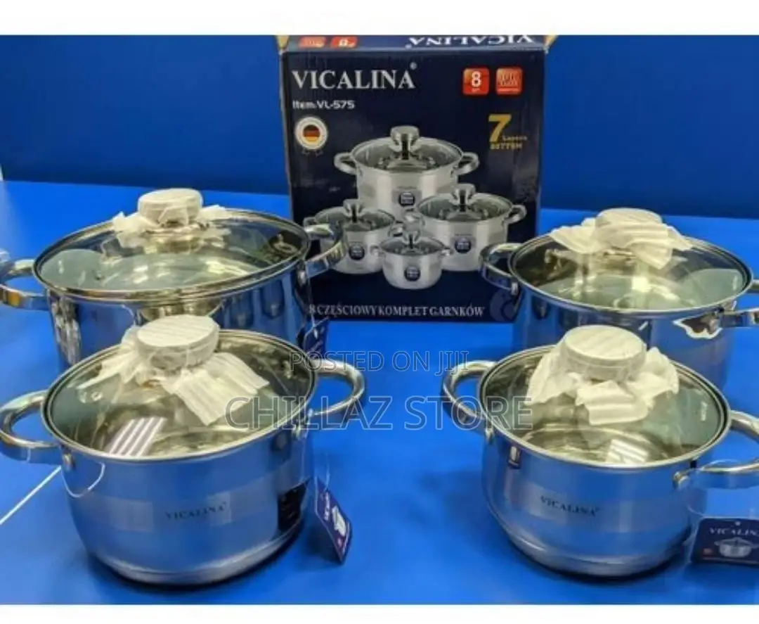 8 Pieces of Heavy Stainless Steel Saucepans Cookware,