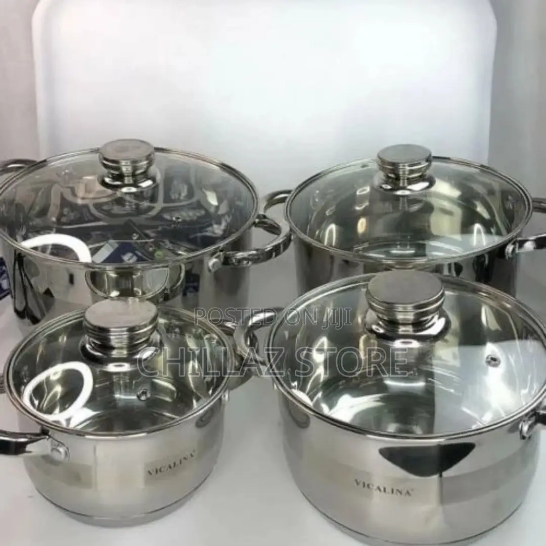 8 Pieces of Heavy Stainless Steel Saucepans Cookware,