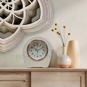 Silent Leather Table Clock