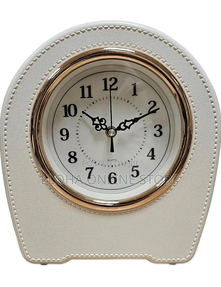 Silent Leather Table Clock