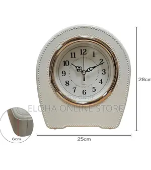 Silent Leather Table Clock