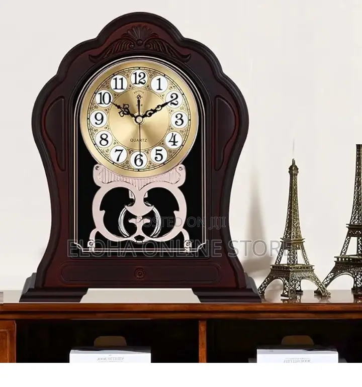 Imitation Solid Wood Table Clock