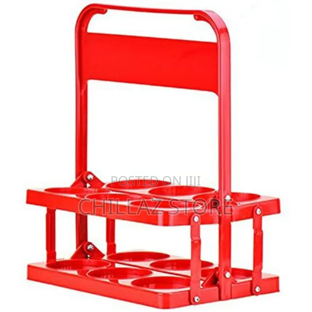 Plastic Foldable 6 Bottles Holder Basket Rack