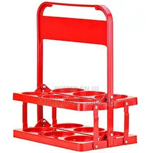 Plastic Foldable 6 Bottles Holder Basket Rack