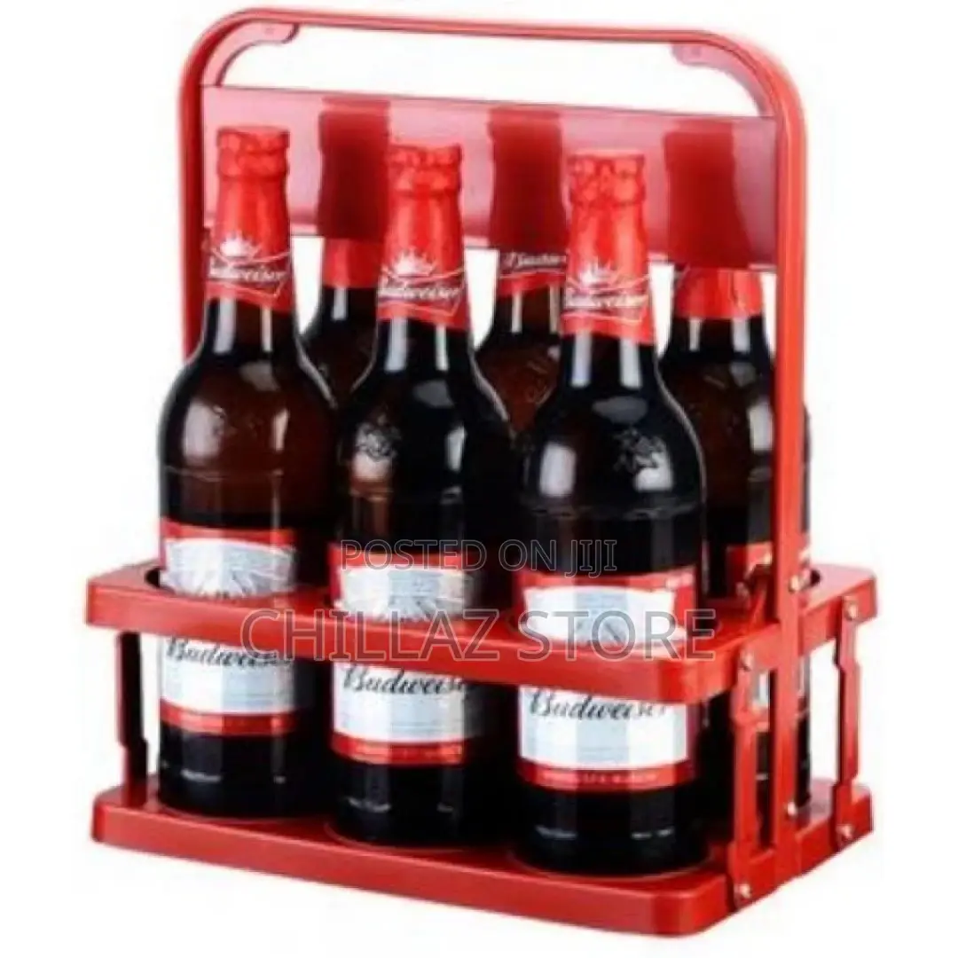 Plastic Foldable 6 Bottles Holder Basket Rack