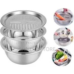 3 In1 Colander Basin, Grater Strainer