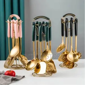 7 Pc Kitchen Cooking Utensils Serving Spoons Cutlery Set