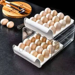 32 Eggs Tray Storage Box Double-Deck Refrigerator Drawer