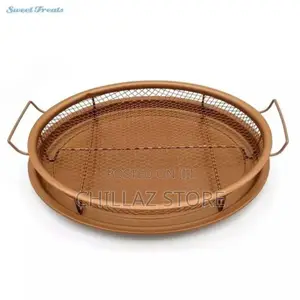 2-Pc Round Nonstick Oven Air Fryer Crisp Baking Pan