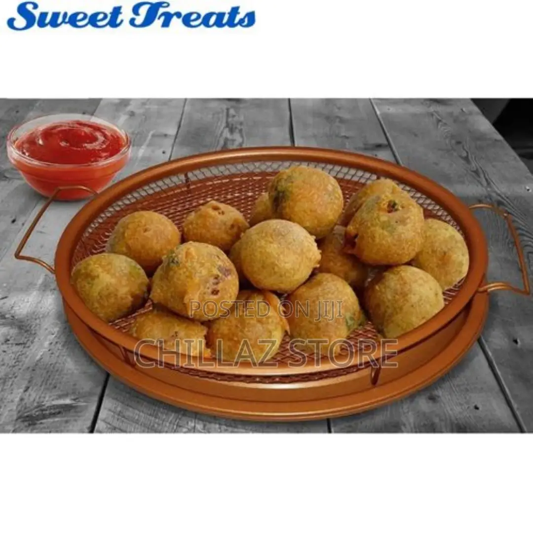 2-Pc Round Nonstick Oven Air Fryer Crisp Baking Pan