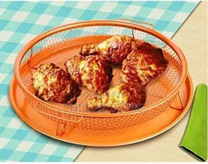 2-Pc Round Nonstick Oven Air Fryer Crisp Baking Pan